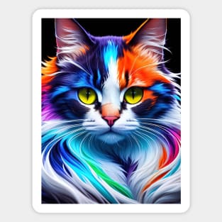 Colorful Furry Cat Magnet